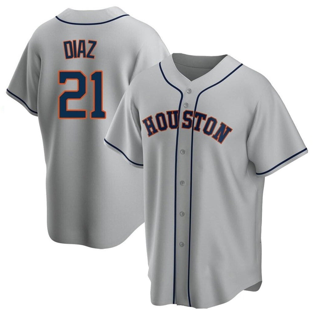 Fenge H.Astros #21 Yainer Diaz Player Gray Home Game Stitched Jerseys