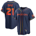 Fenge H.Astros #21 Yainer Diaz Player Navy City Connect Home Game Stitched Jerseys