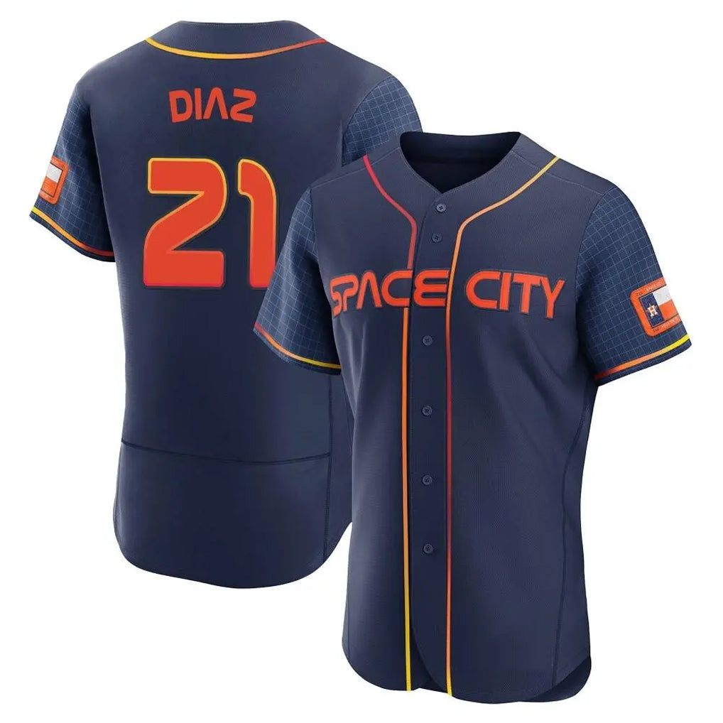 Fenge H.Astros #21 Yainer Diaz Player Navy City Connect Limited Elite Home Stitched Jerseys