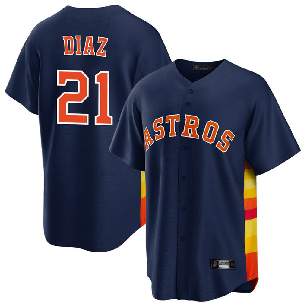 Fenge H.Astros #21 Yainer Diaz Player Navy Home Game Stitched Jerseys