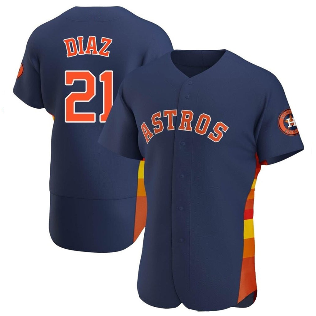 Fenge H.Astros #21 Yainer Diaz Player Navy Home Limited Elite Stitched Jerseys