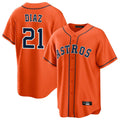 Fenge H.Astros #21 Yainer Diaz Player Orange Home Game Stitched Jerseys