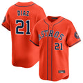 Fenge H.Astros #21 Yainer Diaz Player Orange Home Limited Stitched Jerseys