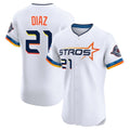 Fenge H.Astros #21 Yainer Diaz Player White City Connect Limited Elite Home Stitched Jerseys