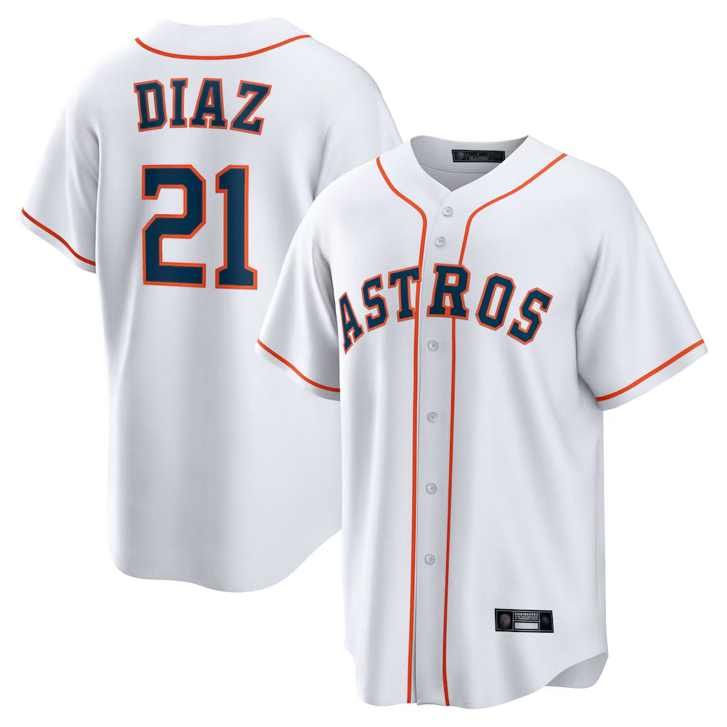 Fenge H.Astros #21 Yainer Diaz Player White Home Game Stitched Jerseys