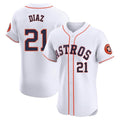Fenge H.Astros #21 Yainer Diaz Player White Limited Elite Home Stitched Jerseys