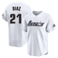 Fenge H.Astros #21 Yainer Diaz Player White Throwback Cooperstown Collection Limited Stitched Jerseys