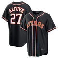 Fenge H.Astros #27 Jose Altuve Player Black Fashion Out Home Game Stitched Jerseys