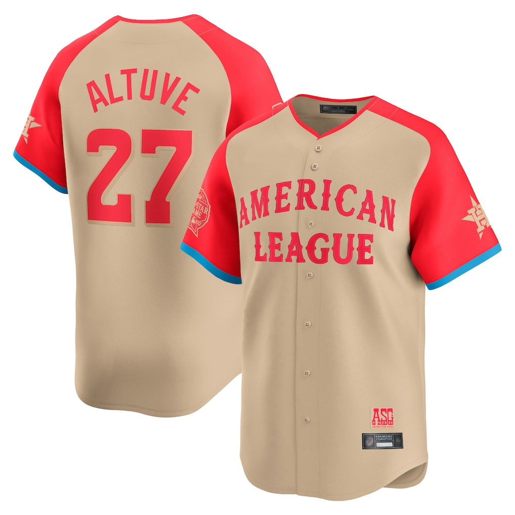 Fenge H.Astros #27 Jose Altuve Player Cream American League All-Star Game Limited Stitched Jerseys