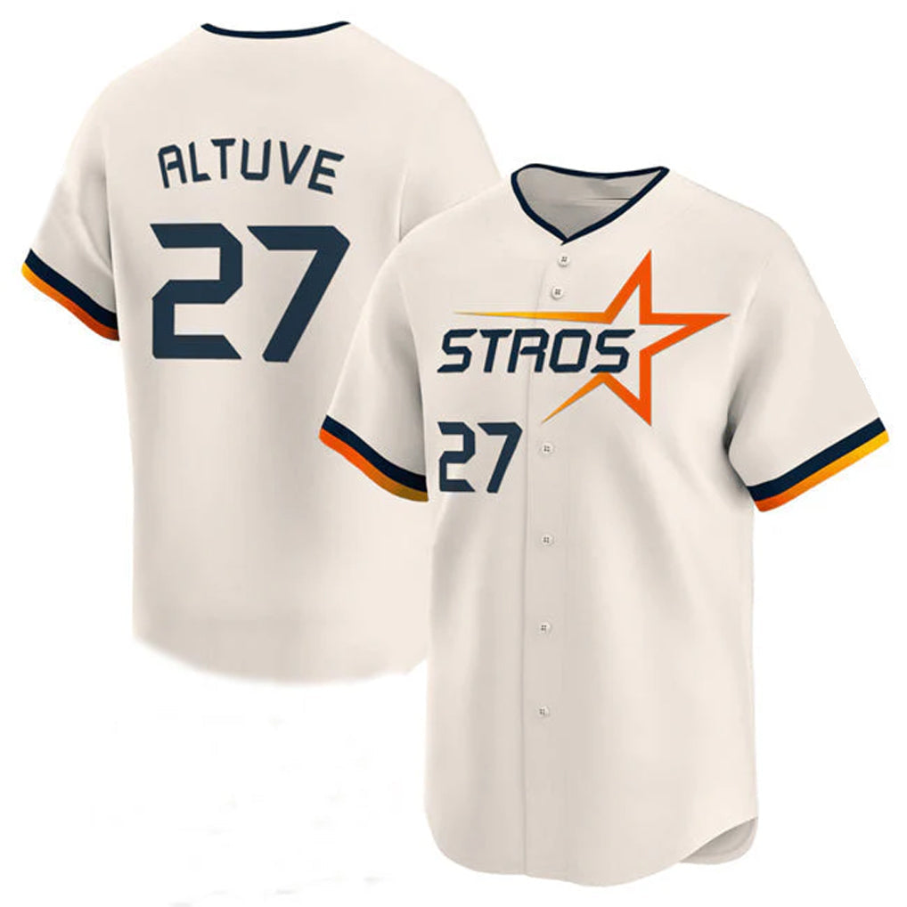 Fenge H.Astros #27 Jose Altuve Player Cream City Connect Limited Home Stitched Jerseys