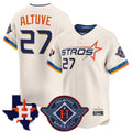 Fenge H.Astros #27 Jose Altuve Player Cream City Connect Texas Patch Vapor Premier Limited Home Stitched Jerseys