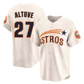 Fenge H.Astros #27 Jose Altuve Player Cream Throwback Cooperstown Collection Limited Stitched Jerseys