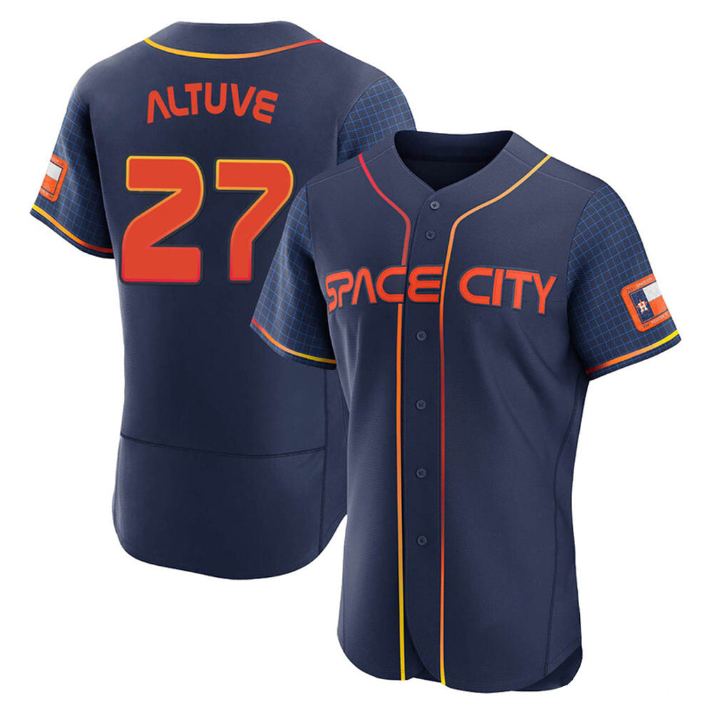 Fenge H.Astros #27 Jose Altuve Player Navy City Connect Limited Elite Home Stitched Jerseys