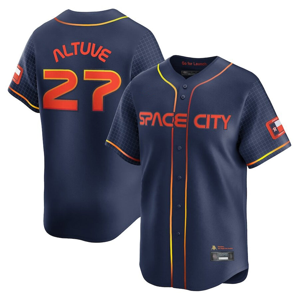 Fenge H.Astros #27 Jose Altuve Player Navy City Connect Limited Home Stitched Jerseys