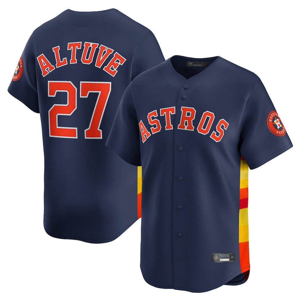 Fenge H.Astros #27 Jose Altuve Player Navy Home Limited Stitched Jerseys