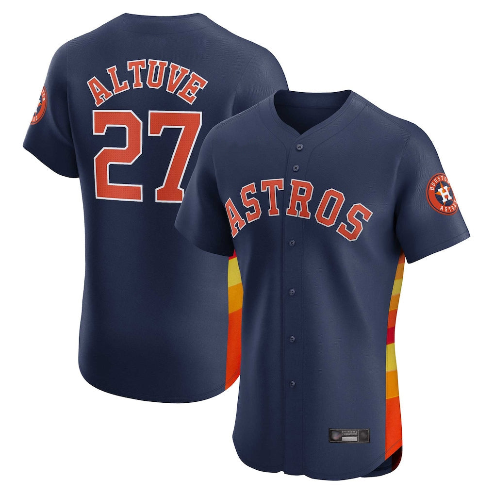 Fenge H.Astros #27 Jose Altuve Player Navy Limited Elite Home Stitched Jerseys