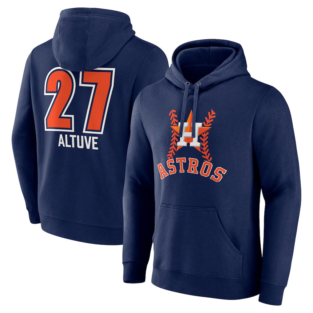 Fenge H.Astros #27 Jose Altuve Player Navy Pullover Hoodie Stitched Jerseys