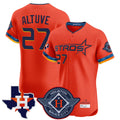 Fenge H.Astros #27 Jose Altuve Player Orange City Connect Texas Patch Vapor Premier Limited Elite Home Stitched Jerseys