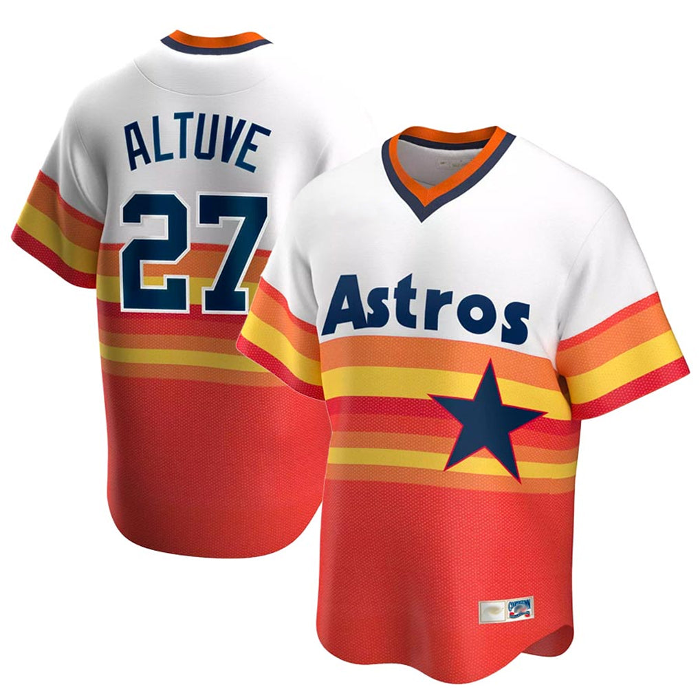 Fenge H.Astros #27 Jose Altuve Player Rainbow Cooperstown Collection T-shirt Stitched Jerseys