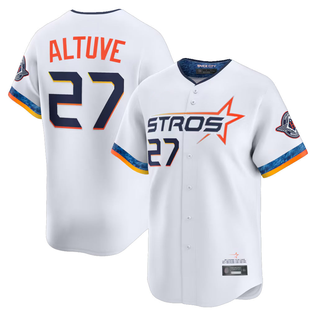 Fenge H.Astros #27 Jose Altuve Player White City Connect Limited Home Stitched Jerseys