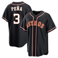 Fenge H.Astros #3 Jeremy Pe?a Player Black Fashion Out Home Game Stitched Jerseys