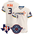 Fenge H.Astros #3 Jeremy Pe?a Player Cream City Connect Texas Patch Vapor Premier Limited Elite Home Stitched Jerseys