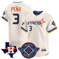 Fenge H.Astros #3 Jeremy Pe?a Player Cream City Connect Texas Patch Vapor Premier Limited Home Stitched Jerseys