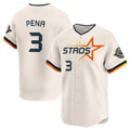 Fenge H.Astros #3 Jeremy Pe?a Player Cream Limited Home Stitched Jerseys