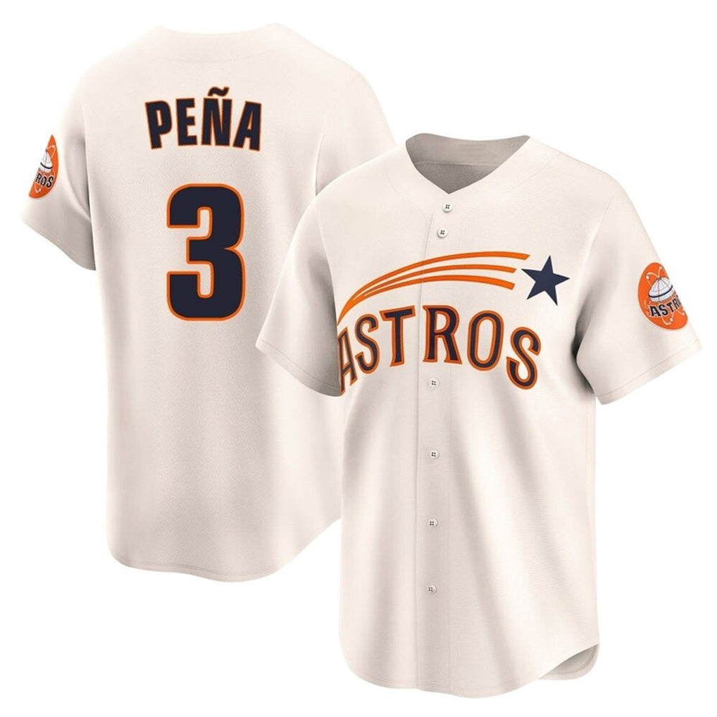 Fenge H.Astros #3 Jeremy Pe?a Player Cream Throwback Cooperstown Collection Limited Stitched Jerseys