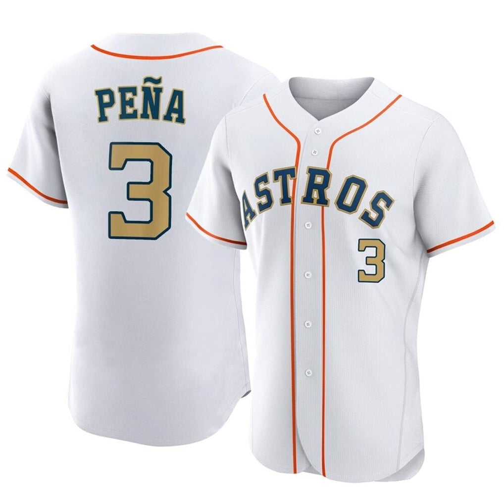 Fenge H.Astros #3 Jeremy Pe?a Player Gold Collection Limited Elite Home Stitched Jerseys