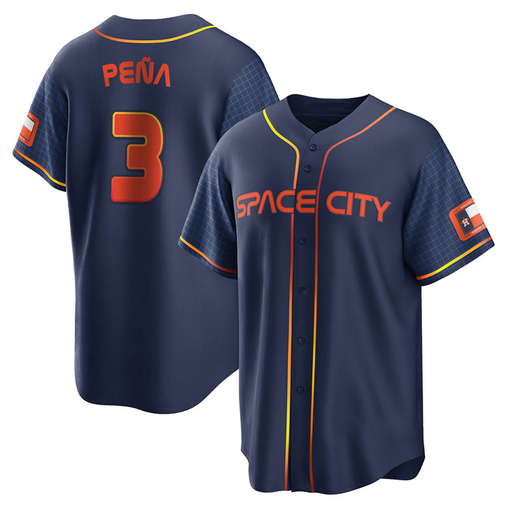 Fenge H.Astros #3 Jeremy Pe?a Player Navy City Connect Home Game Stitched Jerseys