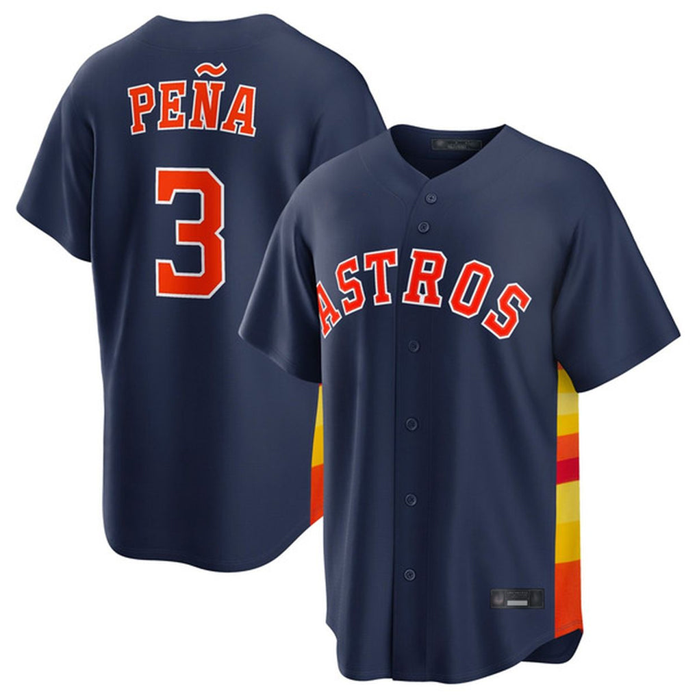 Fenge H.Astros #3 Jeremy Pe?a Player Navy Home Game Stitched Jerseys