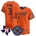 Fenge H.Astros #3 Jeremy Pe?a Player Orange City Connect Texas Patch Vapor Premier Limited Home Stitched Jerseys