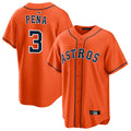 Fenge H.Astros #3 Jeremy Pe?a Player Orange Home Game Stitched Jerseys