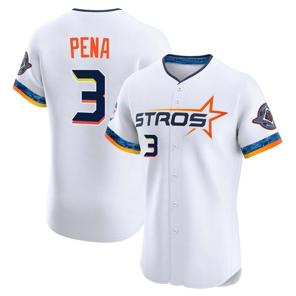 Fenge H.Astros #3 Jeremy Pe?a Player White City Connect Limited Elite Home Stitched Jerseys