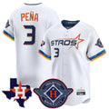 Fenge H.Astros #3 Jeremy Pe?a Player White City Connect Texas Patch Vapor Premier Limited Home Stitched Jerseys