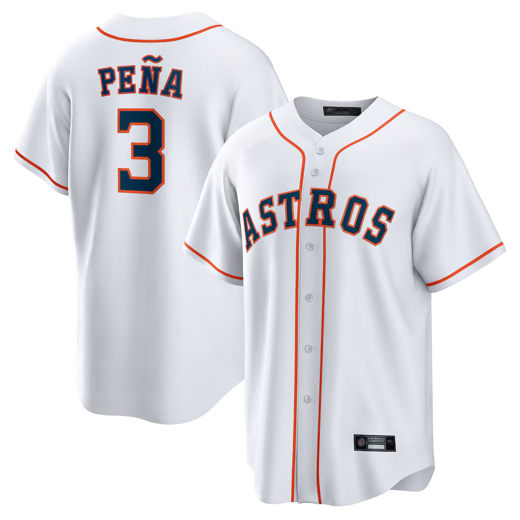 Fenge H.Astros #3 Jeremy Pe?a Player White Home Game Stitched Jerseys