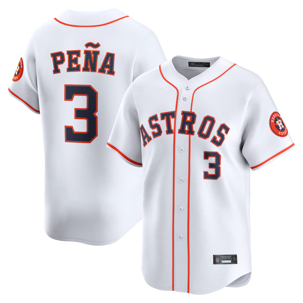 Fenge H.Astros #3 Jeremy Pe?a Player White Home Limited Stitched Jerseys