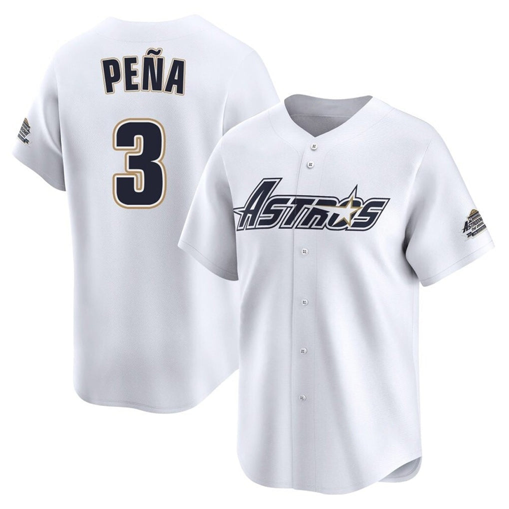 Fenge H.Astros #3 Jeremy Pe?a Player White Throwback Cooperstown Collection Limited Stitched Jerseys