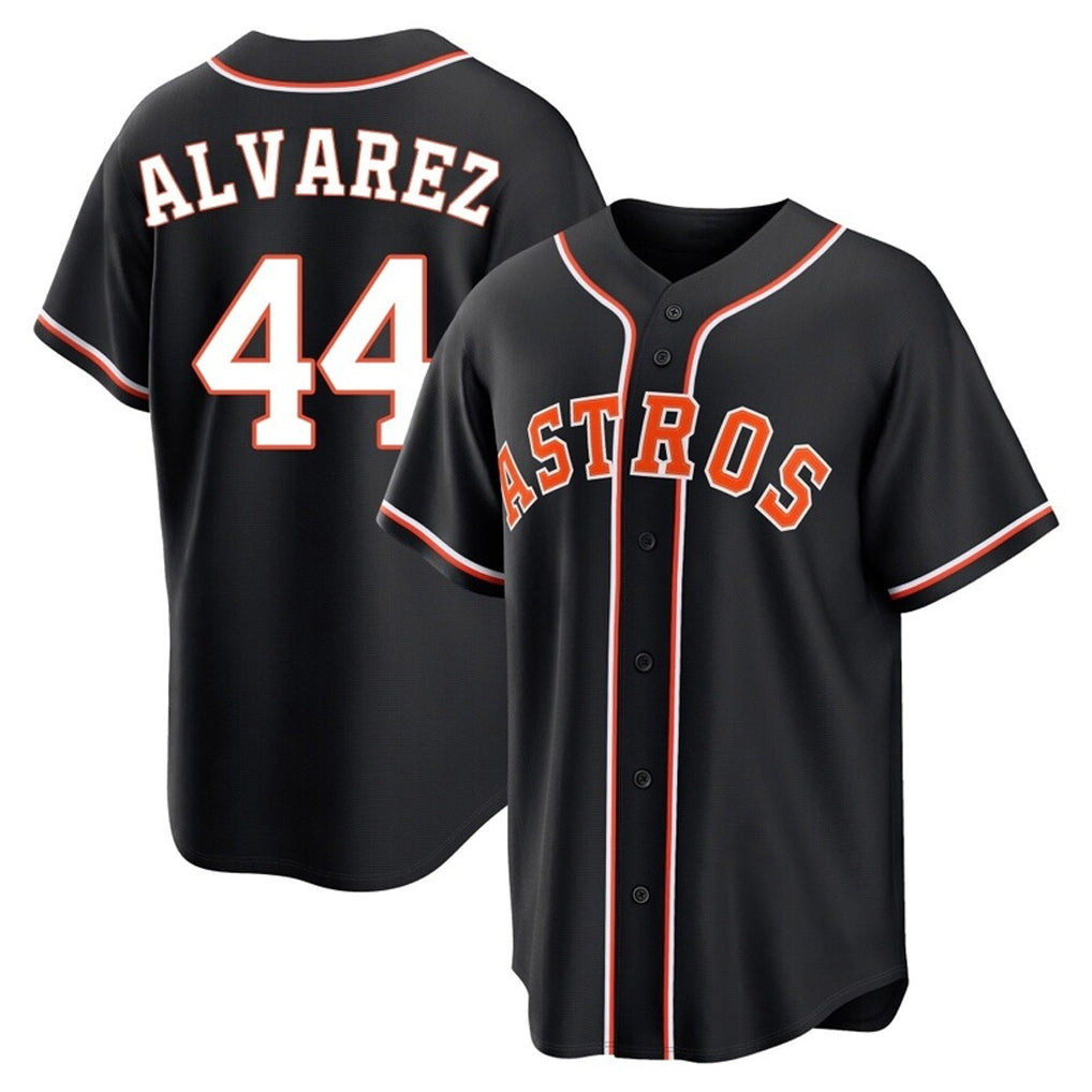 Fenge H.Astros #44 Yordan Alvarez Player Black Fashion Out Home Game Stitched Jerseys