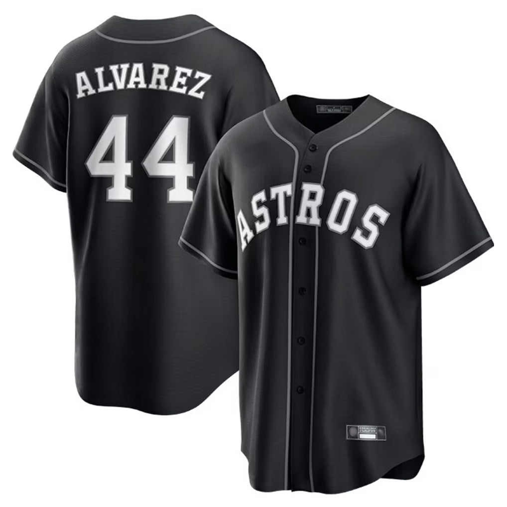 Fenge H.Astros #44 Yordan Alvarez Player Black Home Game Stitched Jerseys