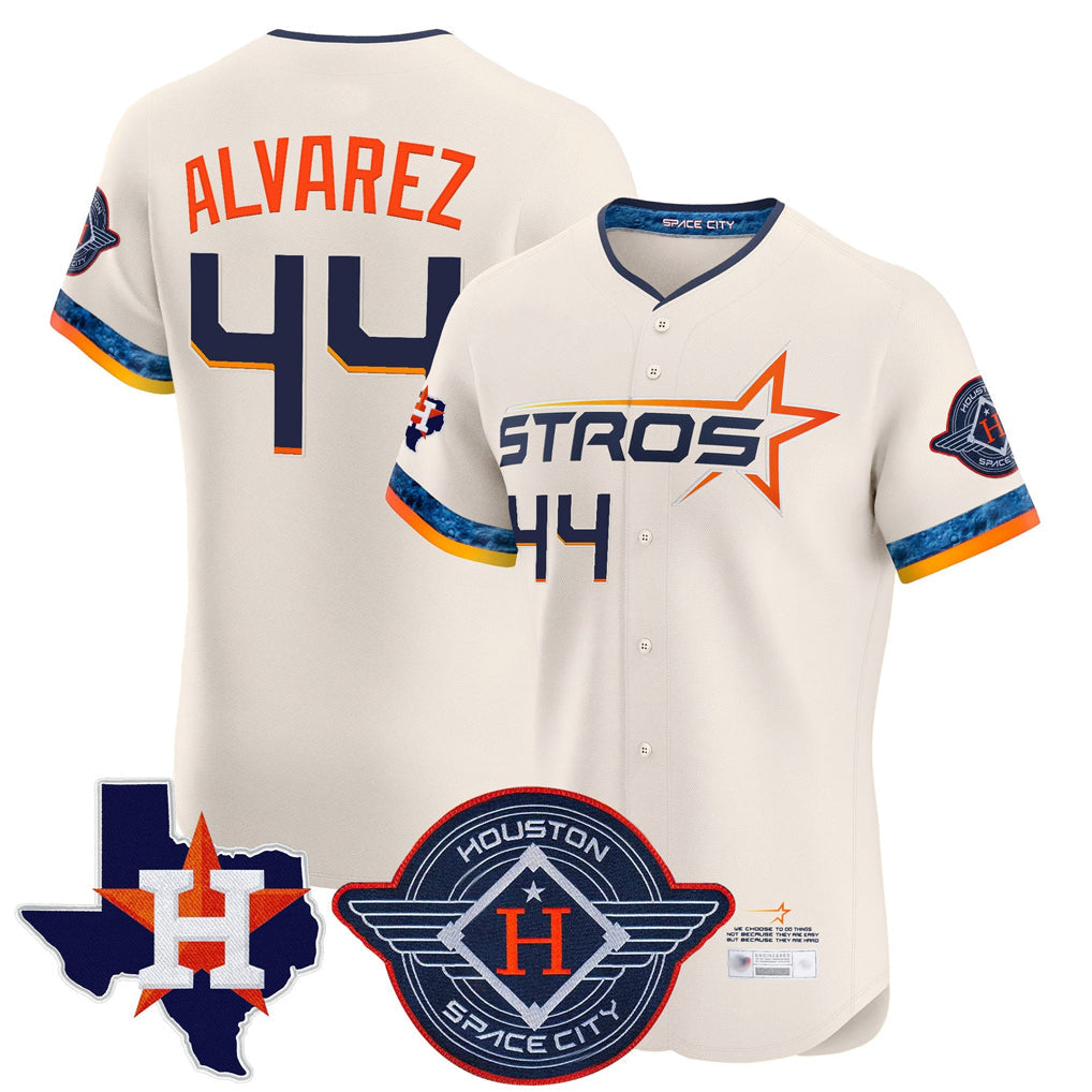 Fenge H.Astros #44 Yordan Alvarez Player Cream City Connect Texas Patch Vapor Premier Limited Elite Home Stitched Jerseys