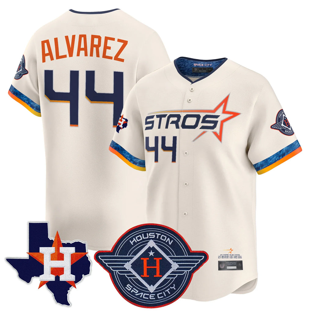 Fenge H.Astros #44 Yordan Alvarez Player Cream City Connect Texas Patch Vapor Premier Limited Home Stitched Jerseys