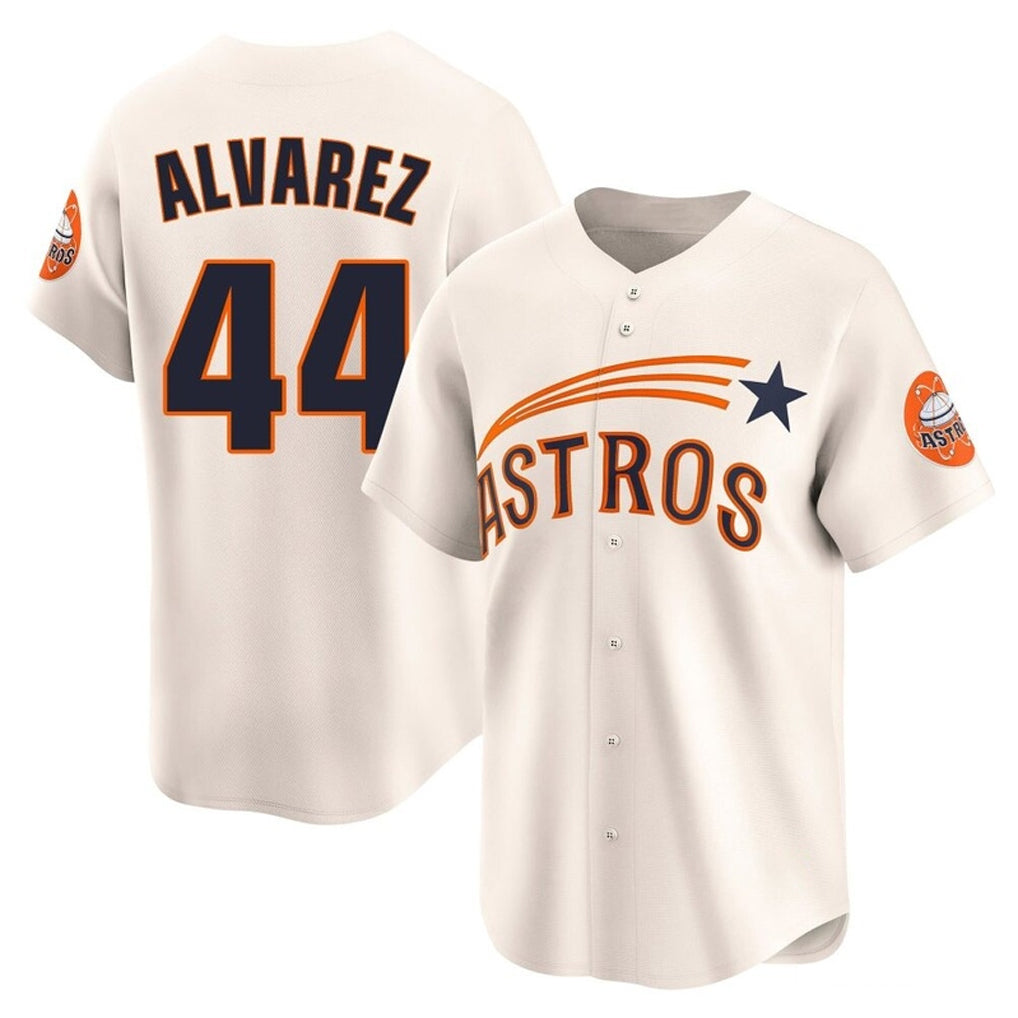 Fenge H.Astros #44 Yordan Alvarez Player Cream Throwback Cooperstown Collection Limited Stitched Jerseys
