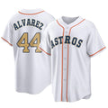 Fenge H.Astros #44 Yordan Alvarez Player Gold Collection Game Home Stitched Jerseys