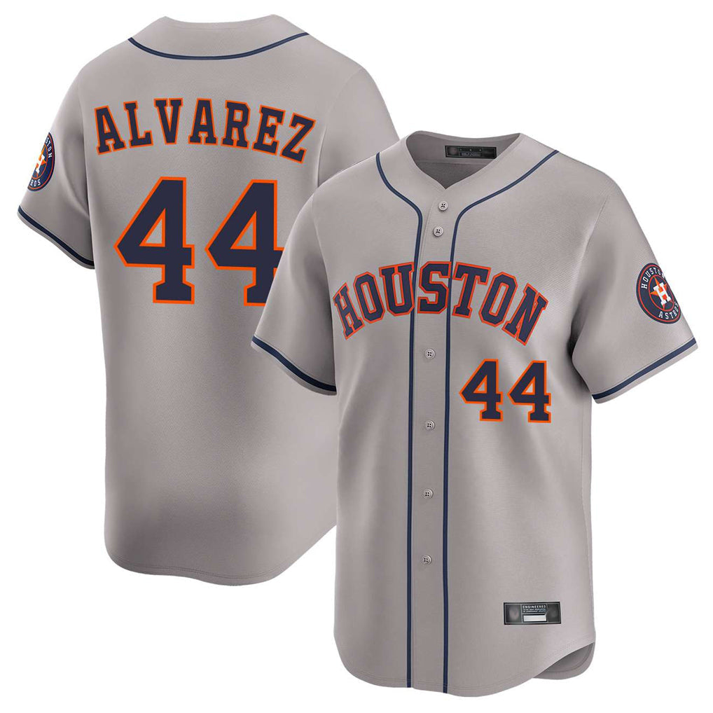 Fenge H.Astros #44 Yordan Alvarez Player Gray Home Limited Stitched Jerseys