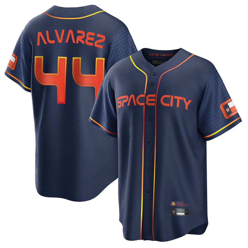 Fenge H.Astros #44 Yordan Alvarez Player Navy City Connect Home Game Stitched Jerseys