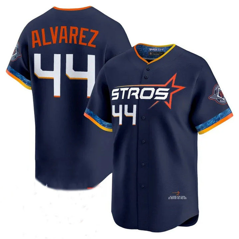 Fenge H.Astros #44 Yordan Alvarez Player Navy City Connect Limited Home Stitched Jerseys