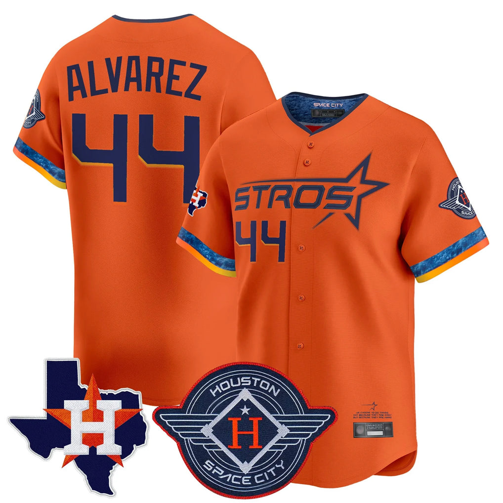 Fenge H.Astros #44 Yordan Alvarez Player Orange City Connect Texas Patch Vapor Premier Limited Home Stitched Jerseys