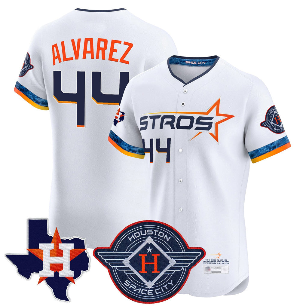Fenge H.Astros #44 Yordan Alvarez Player White City Connect Texas Patch Vapor Premier Limited Elite Home Stitched Jerseys